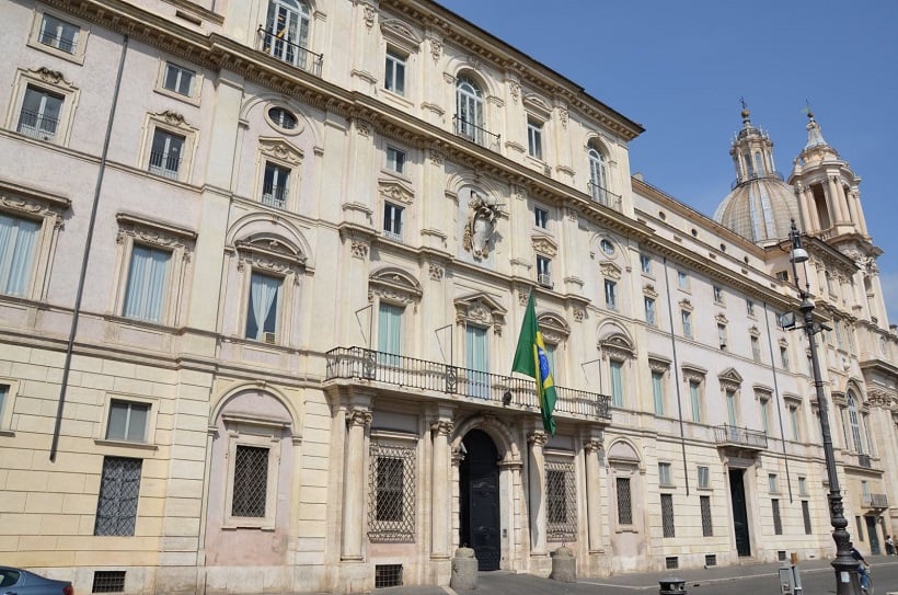 Embaixada brasileira na Piazza Navona em Roma Embaixada brasileira na Piazza Navona em Roma