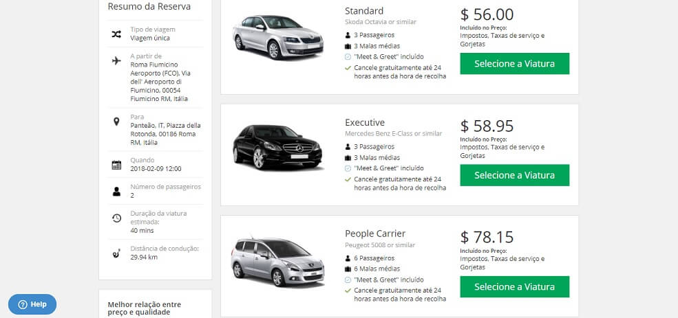 Transfer no aeroporto de Roma até o hotel Transfer no aeroporto de Roma até o hotel