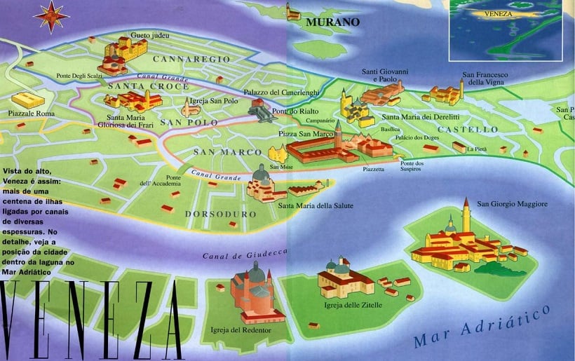 mapa veneza turistico Mapa Turistico De Veneza 2020 Dicas Incriveis mapa veneza turistico