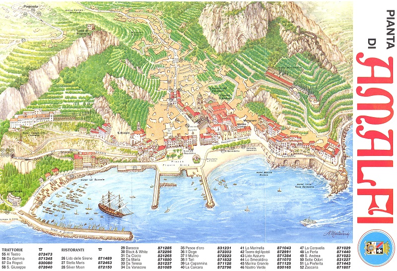Mapa de Amalfi Mapa de Amalfi